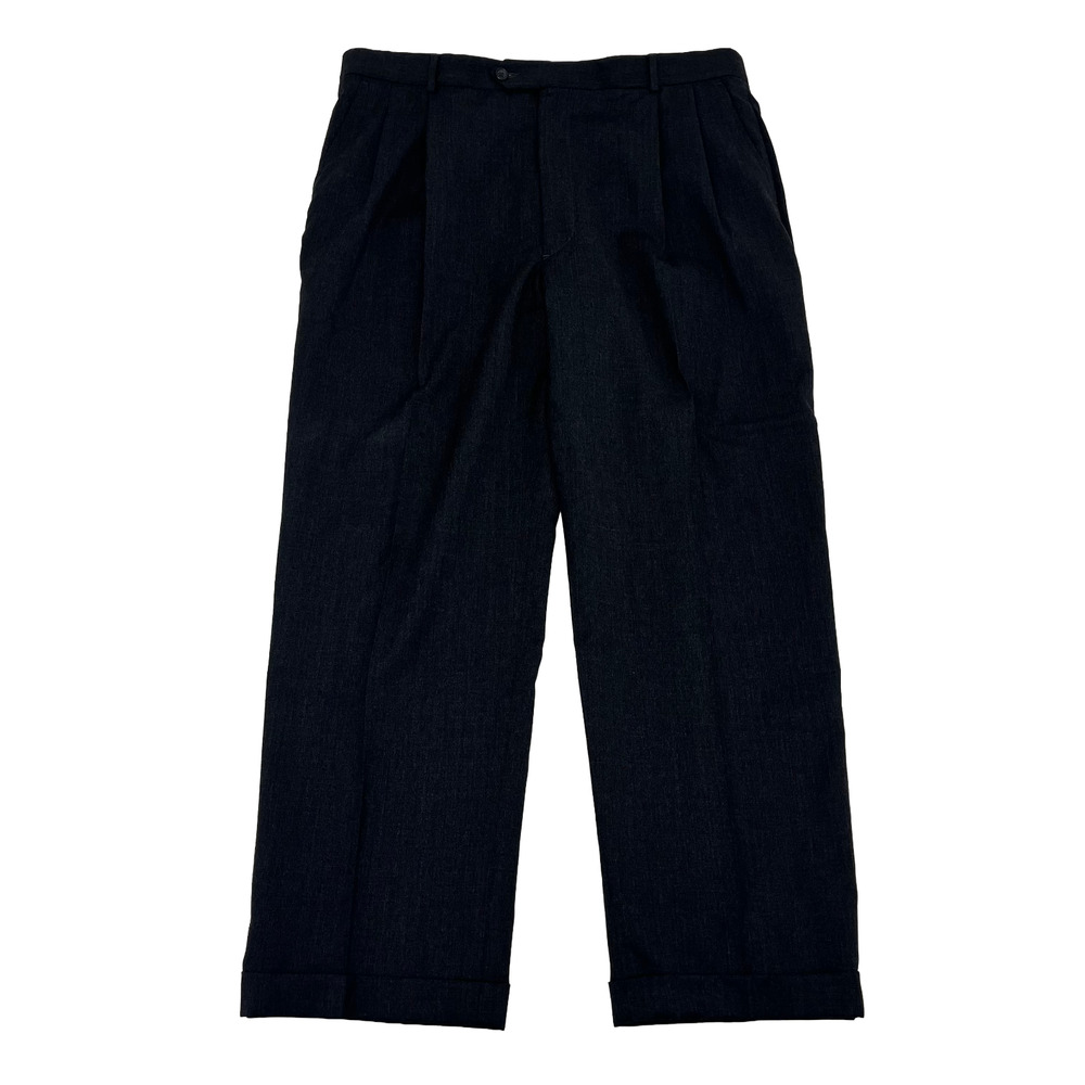 Joseph & Feiss Gold Mens 44 Gray Wool Dress Pants Pleated Front Cuffed Hem Comfy